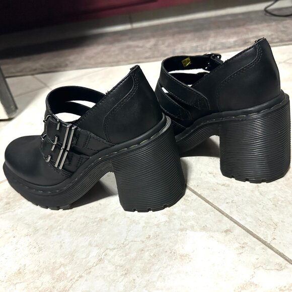 COPY - Dr. Martens EVIEE SENDAL LEATHER HEELED SHOES - Picture 7 of 12